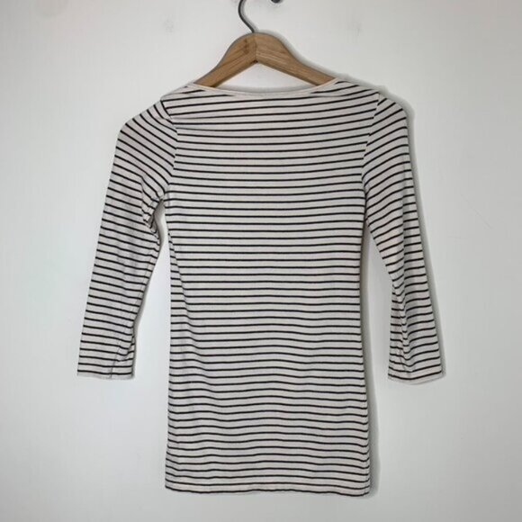 Aritzia Babaton Stripe T-shirt Top 3/4 Length sleeve Stretch Cotton Size XS - Picture 14 of 16